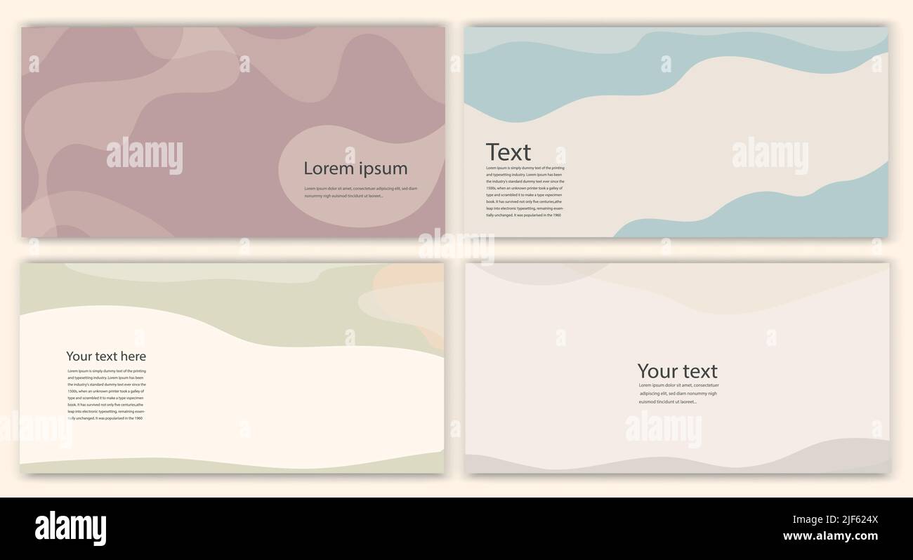 Creative modern layout template set in minimalist style with curved shapes.Set poster copy space.Backgrounds banner leaflet covers or web pages.Banner Stock Vector