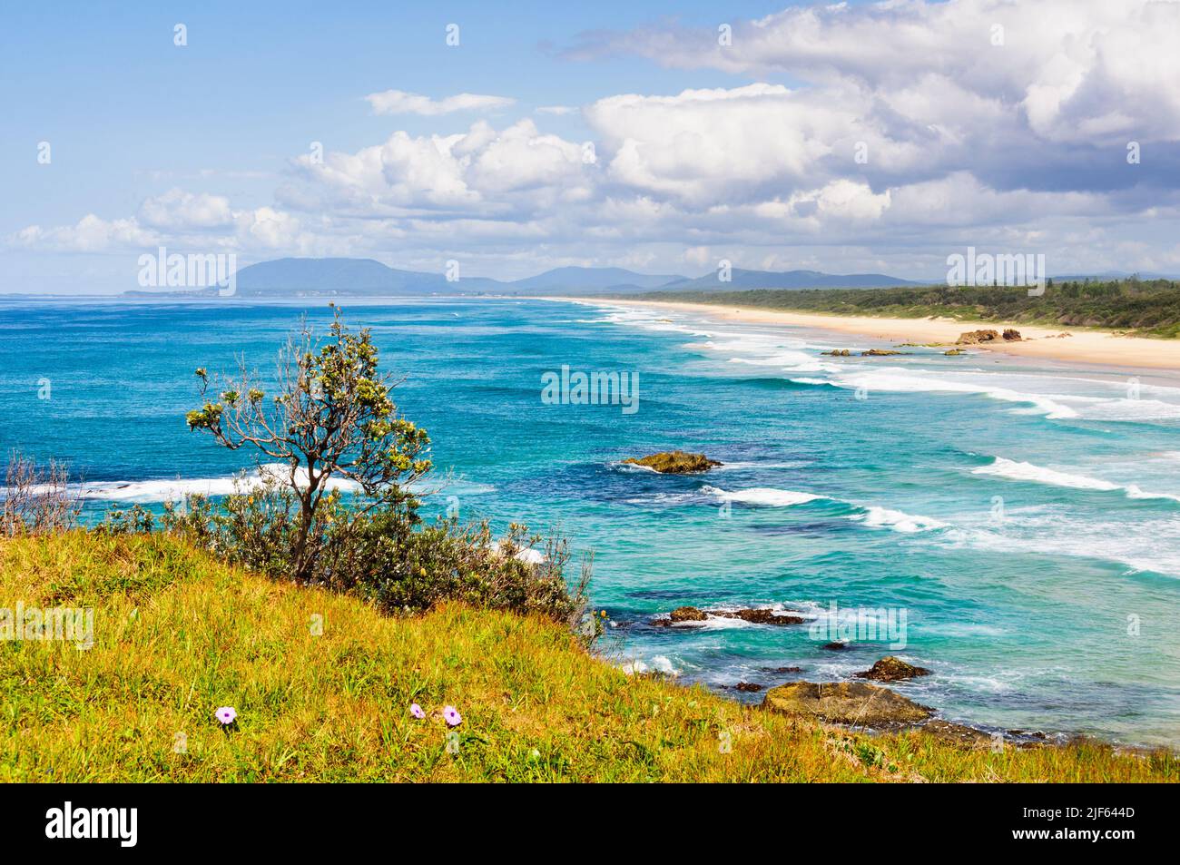 Stunning view along the Coastal Walk from Westport Park to the Tacking Point Lighthouse - Port Macquarie, NSW, Australia Stock Photo