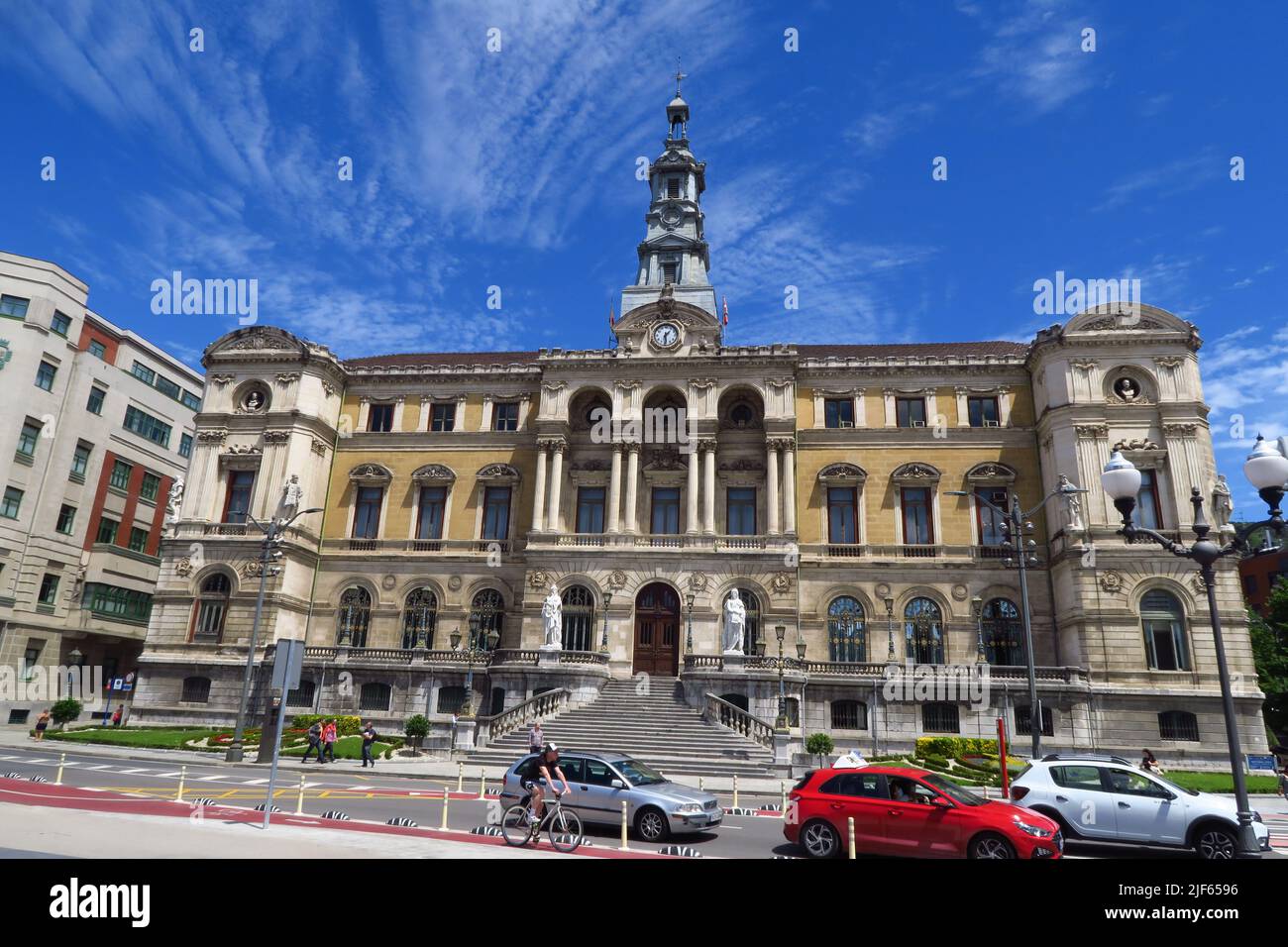 City Hall which lies on the north bank of the Rio de Bilbao in the Spanish city of Bilbao Stock Photo