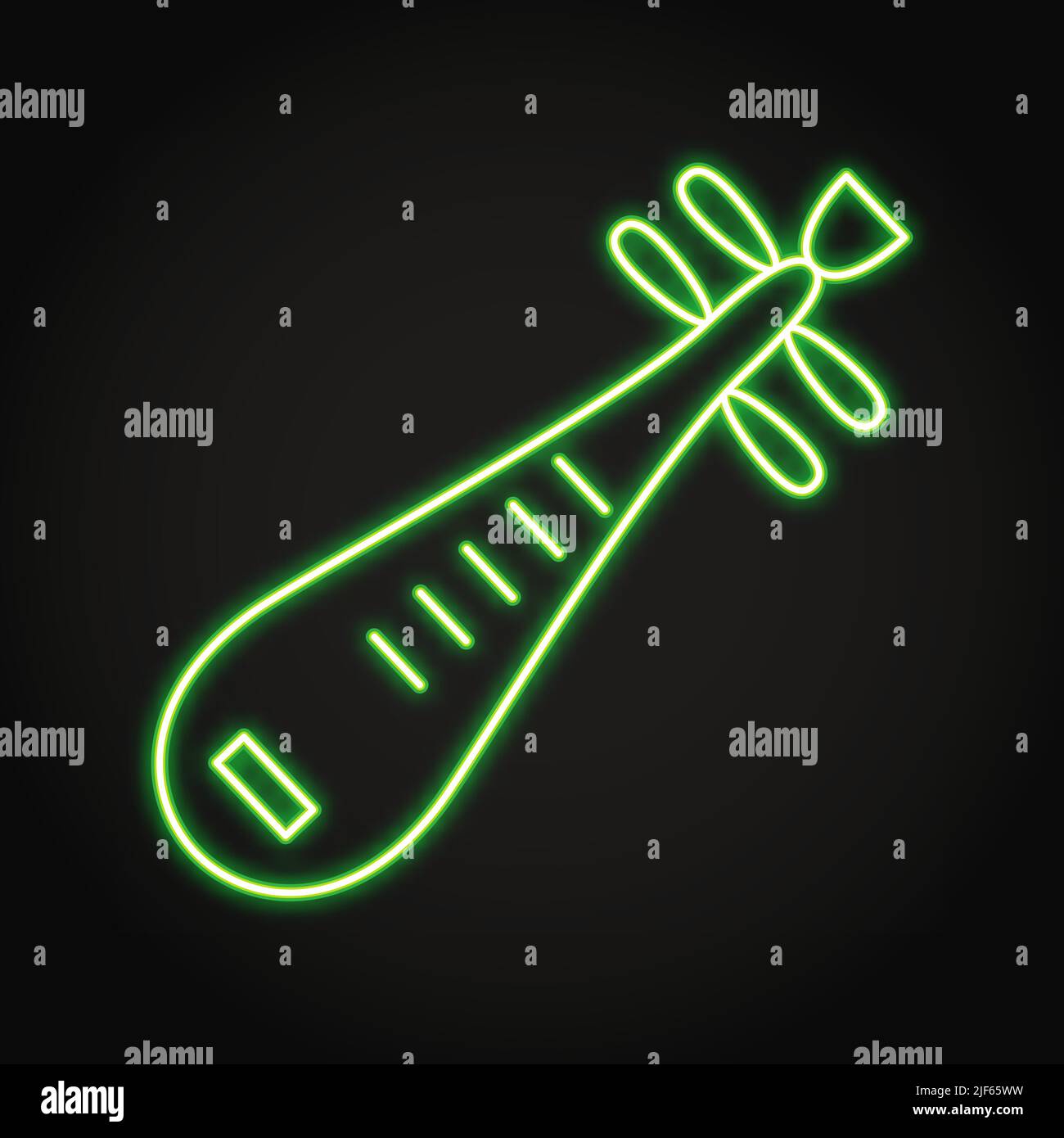 Pipa musical instrument neon icon in line style. Traditional Chinese ...