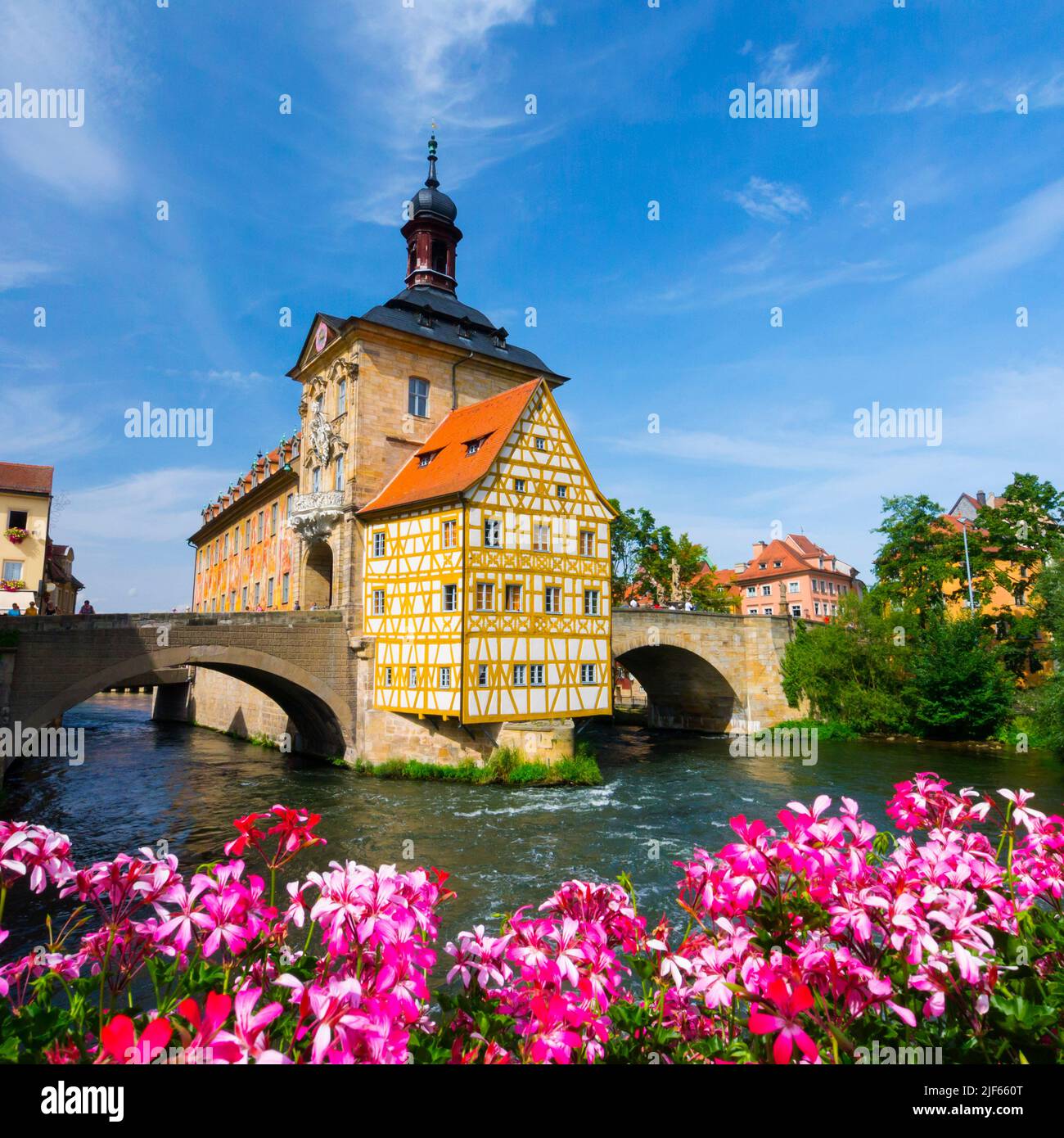 Old town hall or Altes Rathaus in Bamberg Bavaria Germany Stock Photo