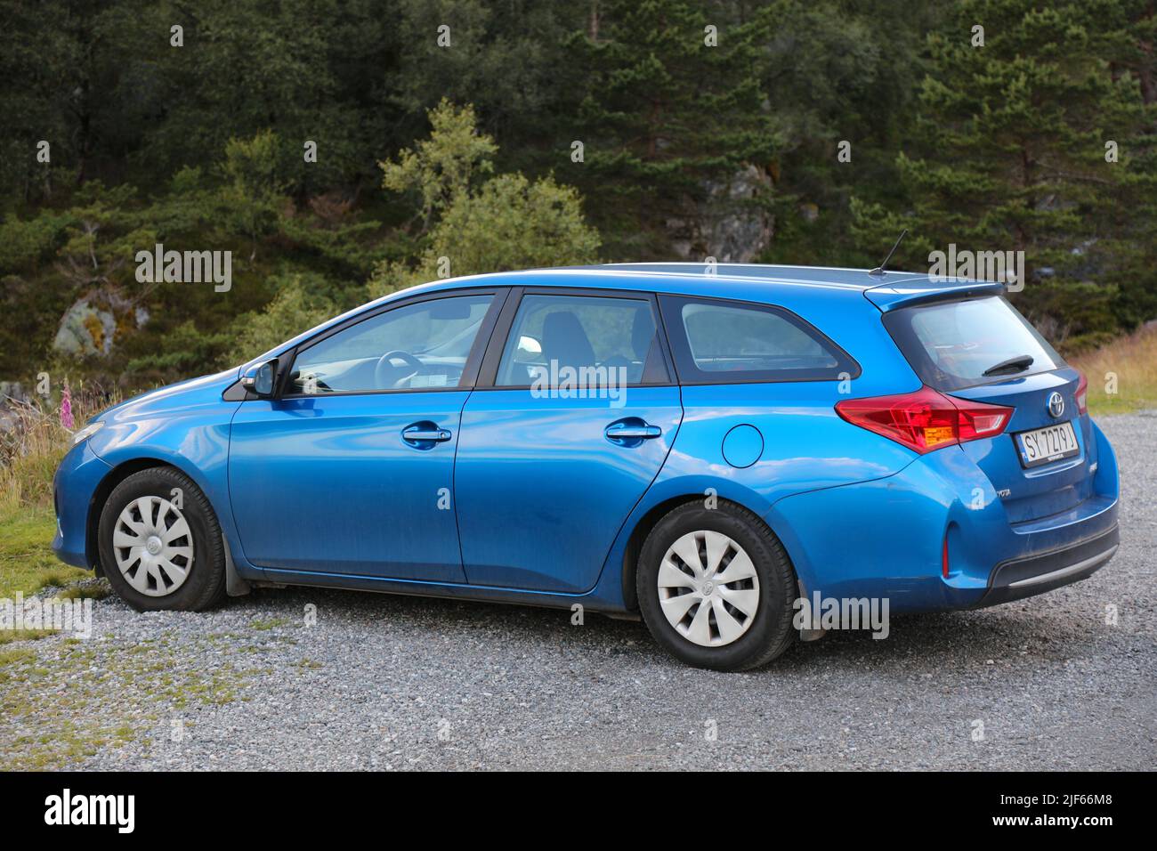 VESTLAND, NORWAY JULY 30, 2020 Toyota Auris station wagon car parked in Norway. Toyota is one