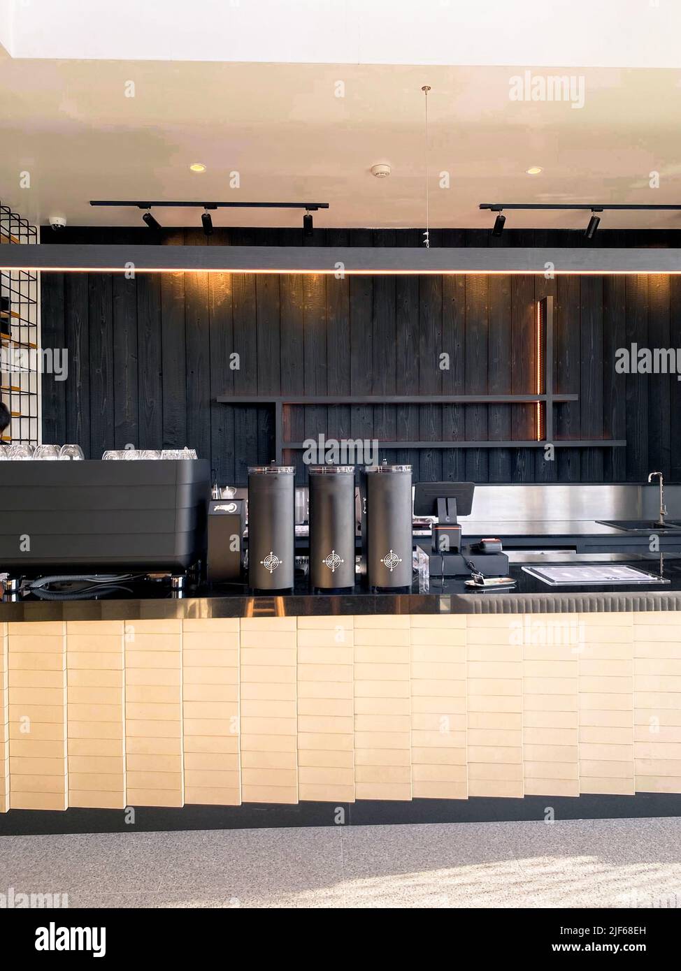 Modern cafe with cozy interior Stock Photo Alamy