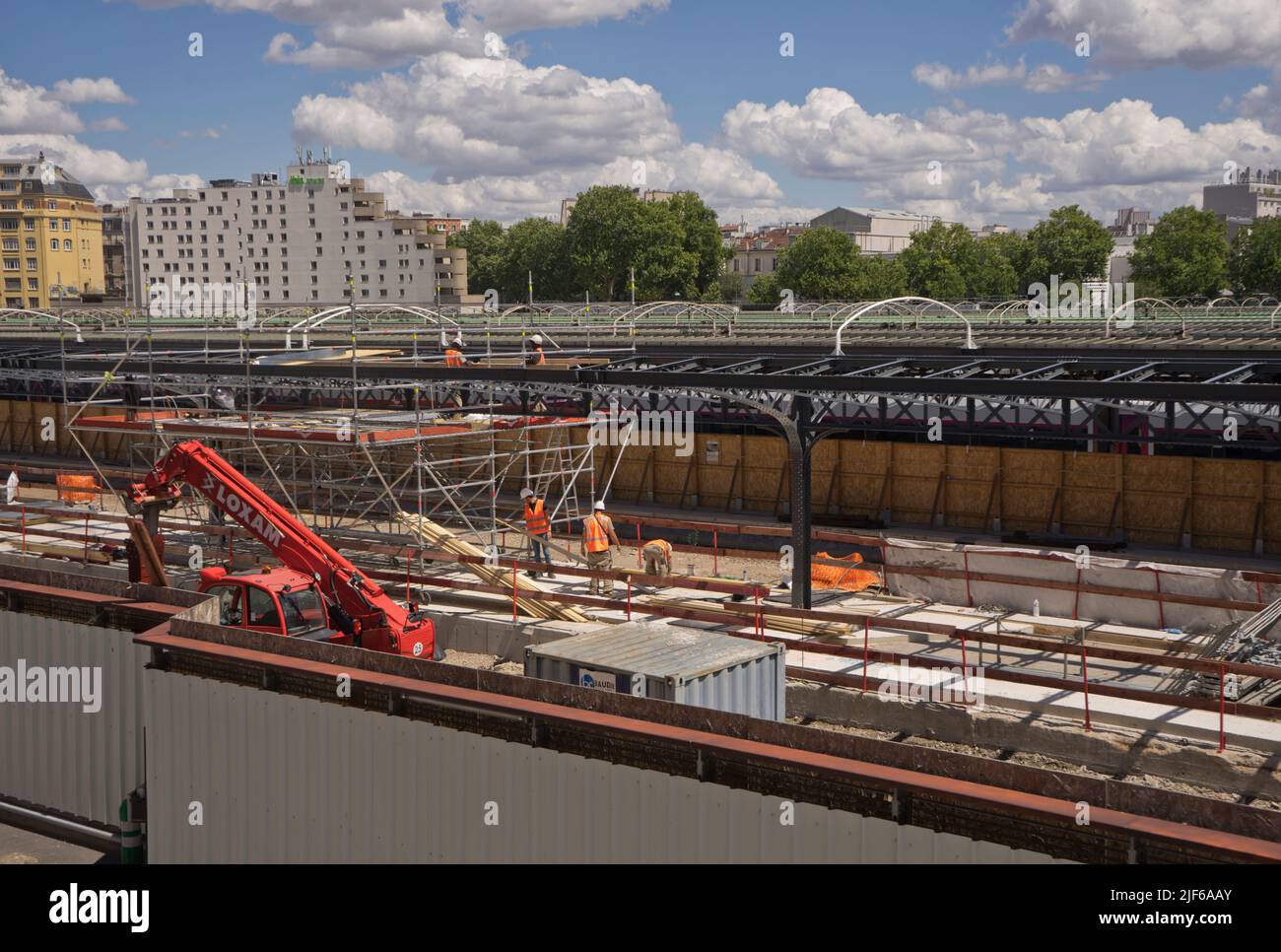 Restoration work at the Gare de l'Est train station in Paris,France
