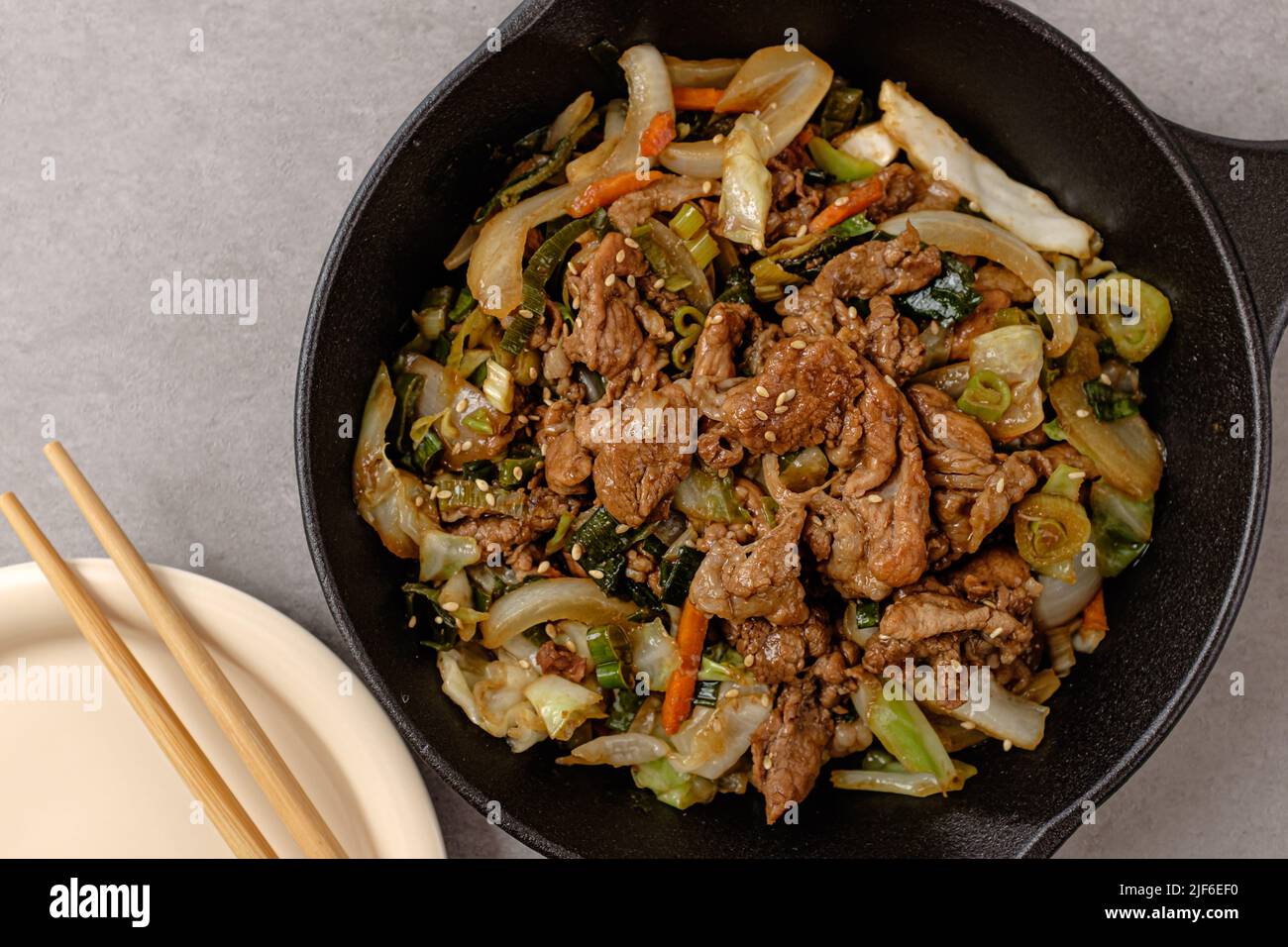 Soy SauceBased Pork Bulgogi with Pork and Vegetables Stock Photo Alamy