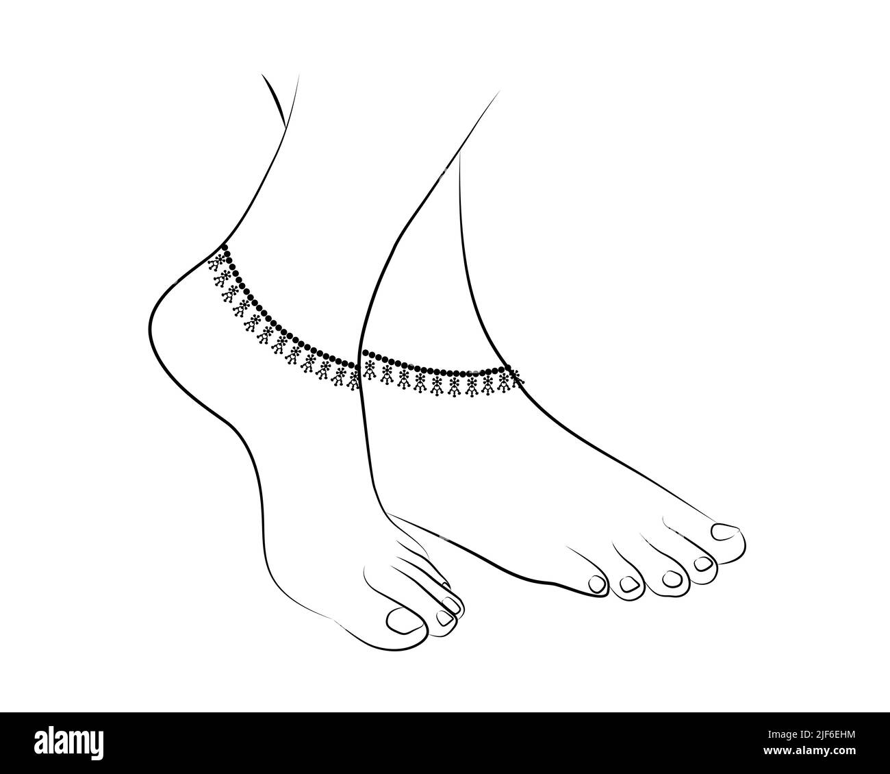 Single line drawing feet Black and White Stock Photos & Images - Alamy
