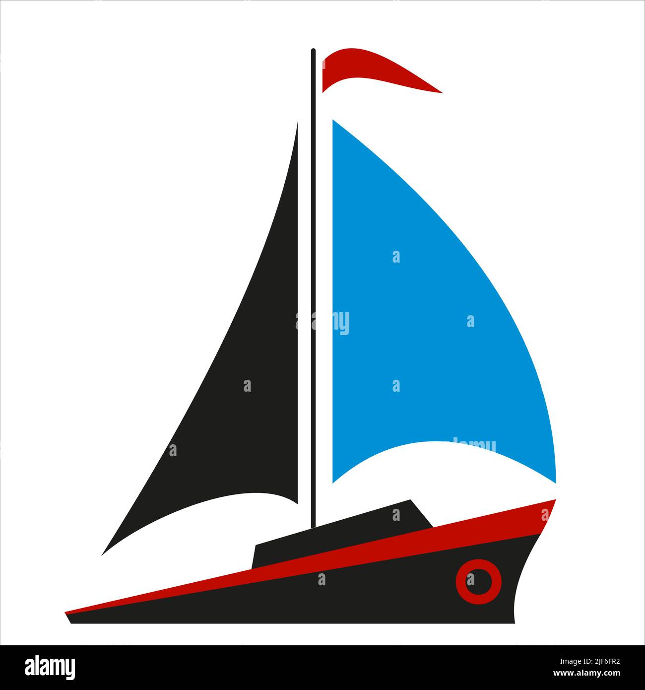 Ship flat illustration on white Stock Vector