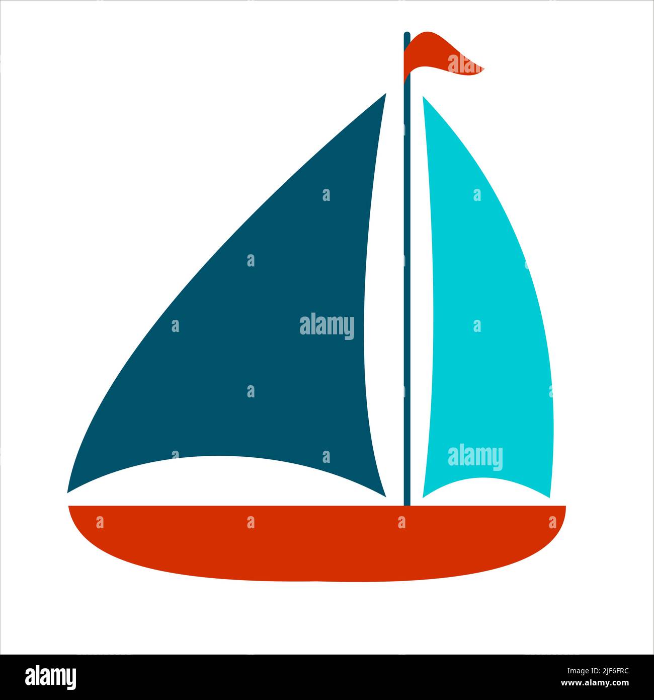 Ship flat illustration on white Stock Vector