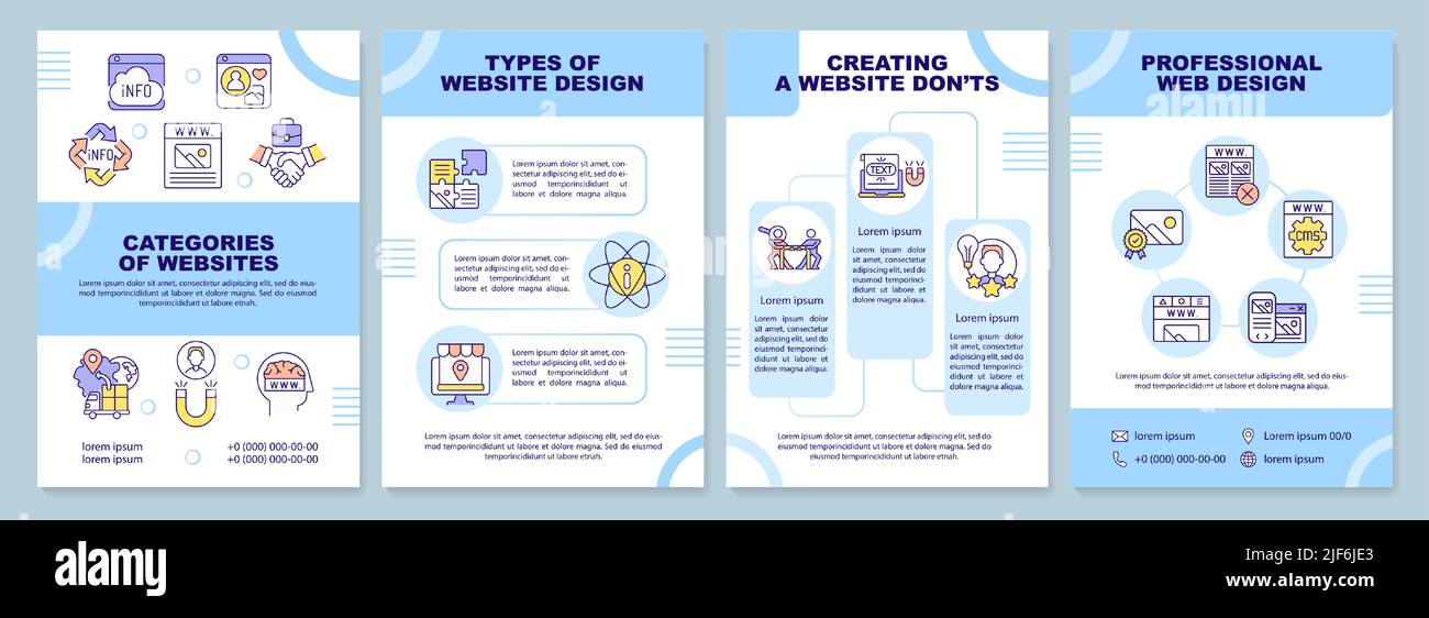 Planning website content blue brochure template Stock Vector Image Planning website content blue brochure template Stock Vector Image
