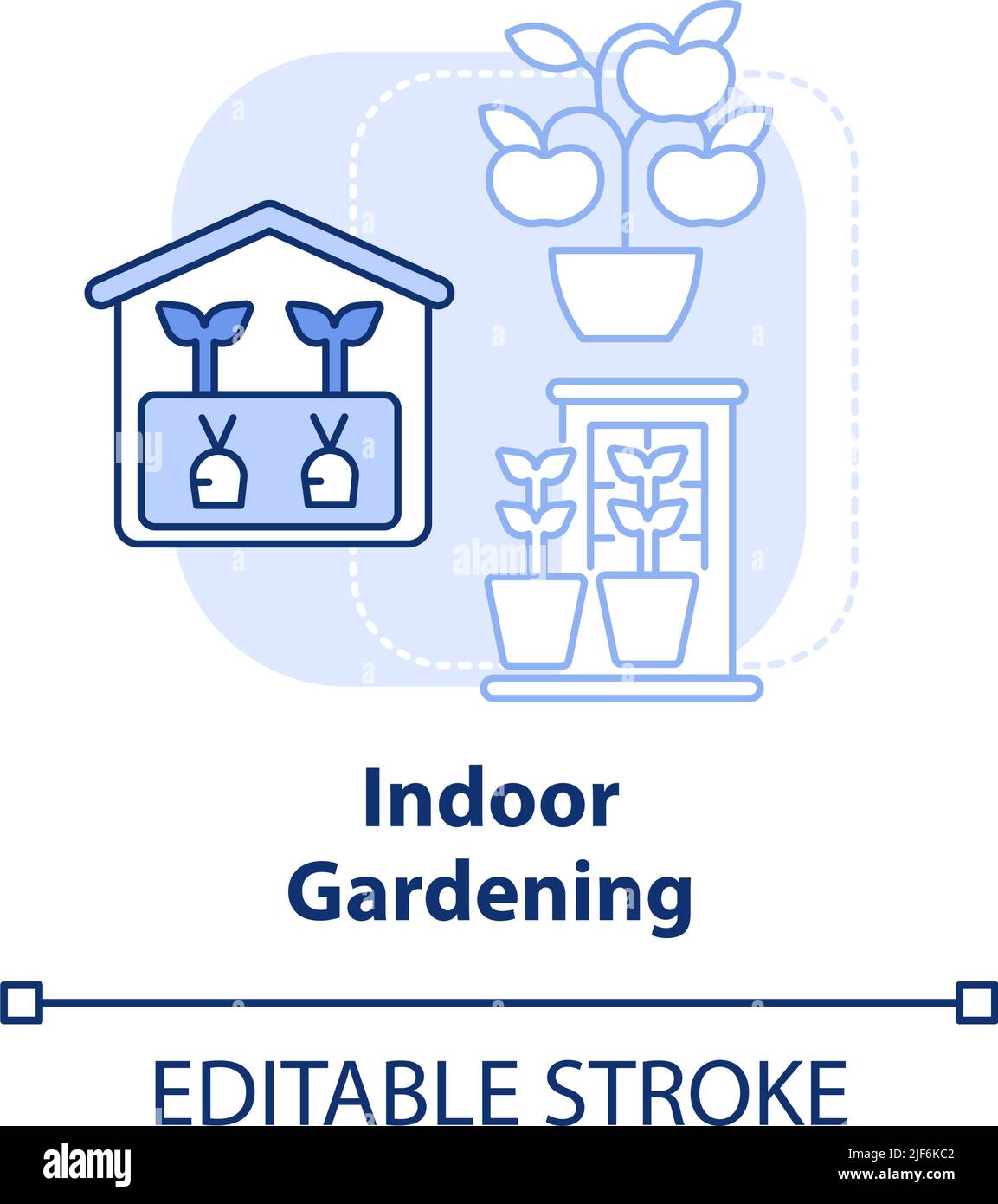 Indoor gardening light blue concept icon Stock Vector Image & Art - Alamy