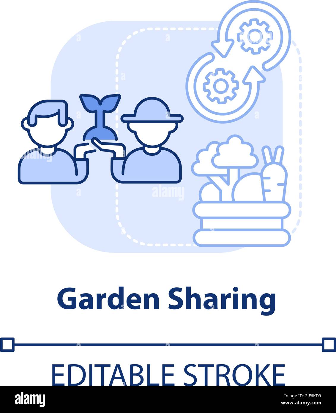 Garden sharing light blue concept icon Stock Vector