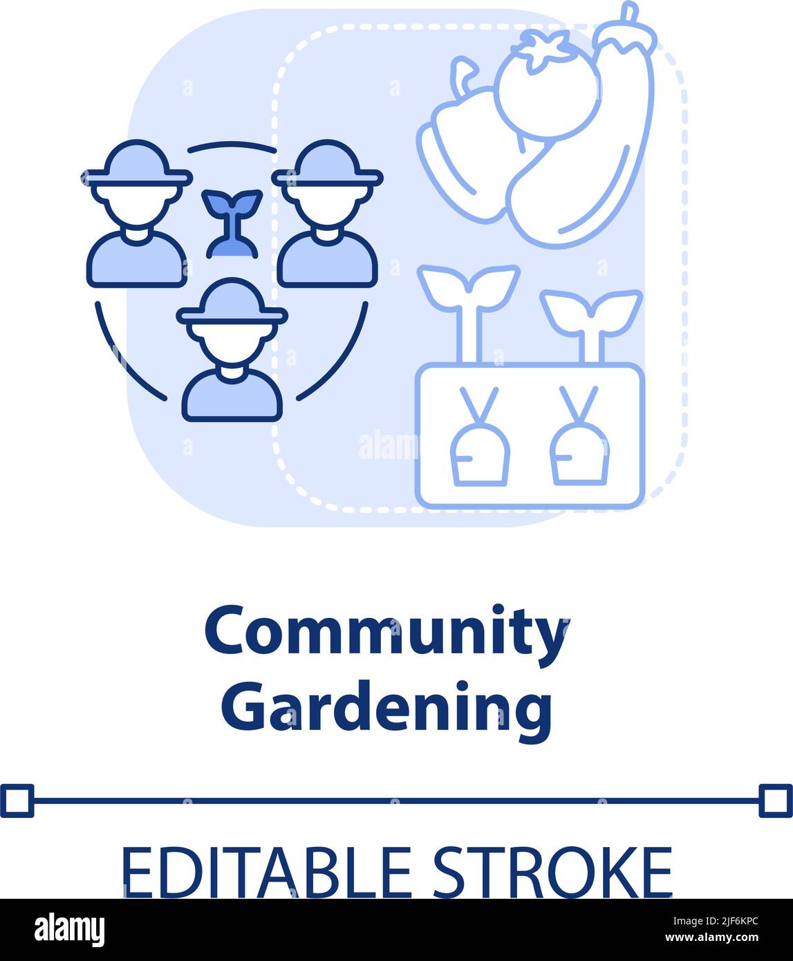 Community gardening light blue concept icon Stock Vector Image & Art ...
