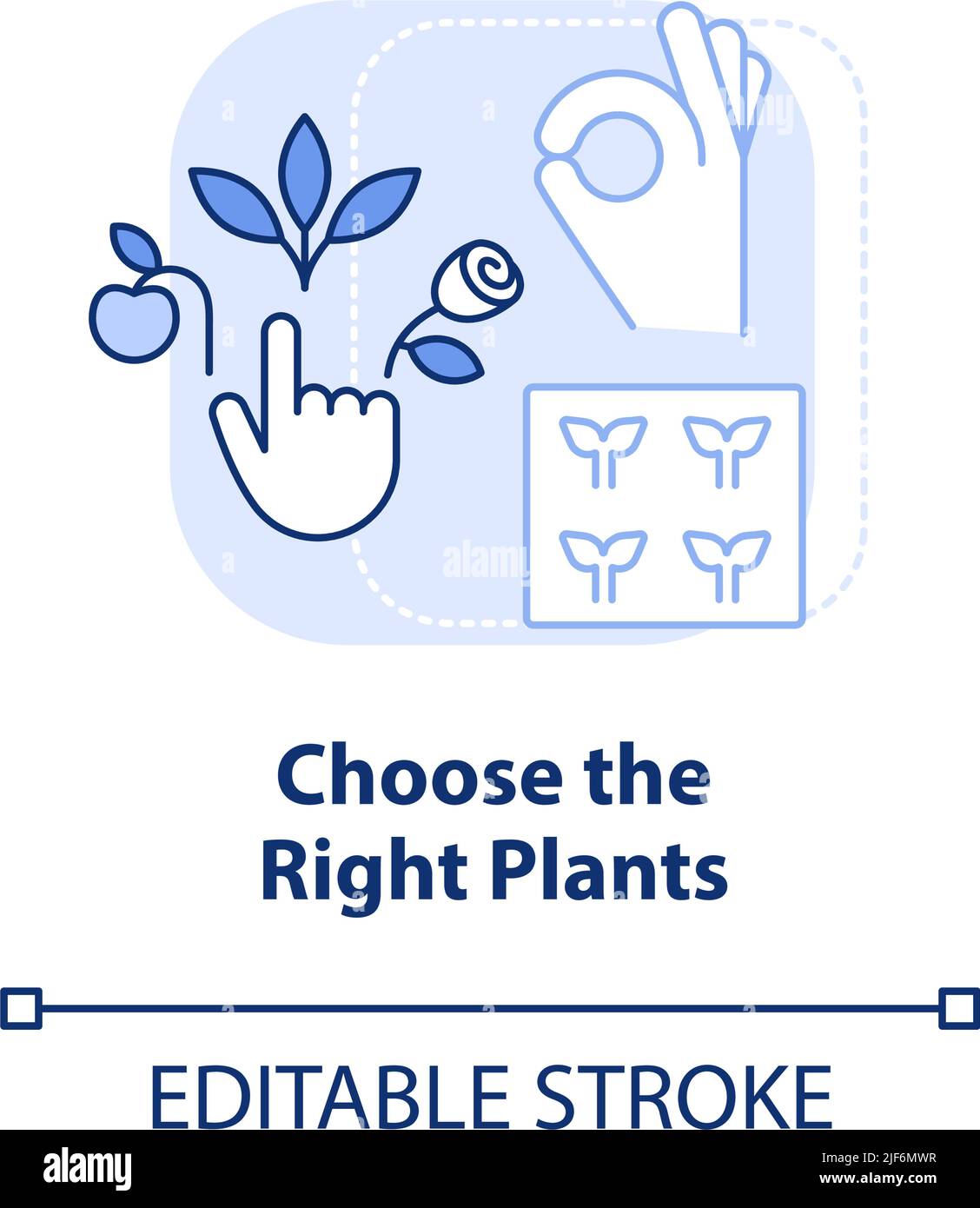 Choose right plants light blue concept icon Stock Vector Image & Art ...