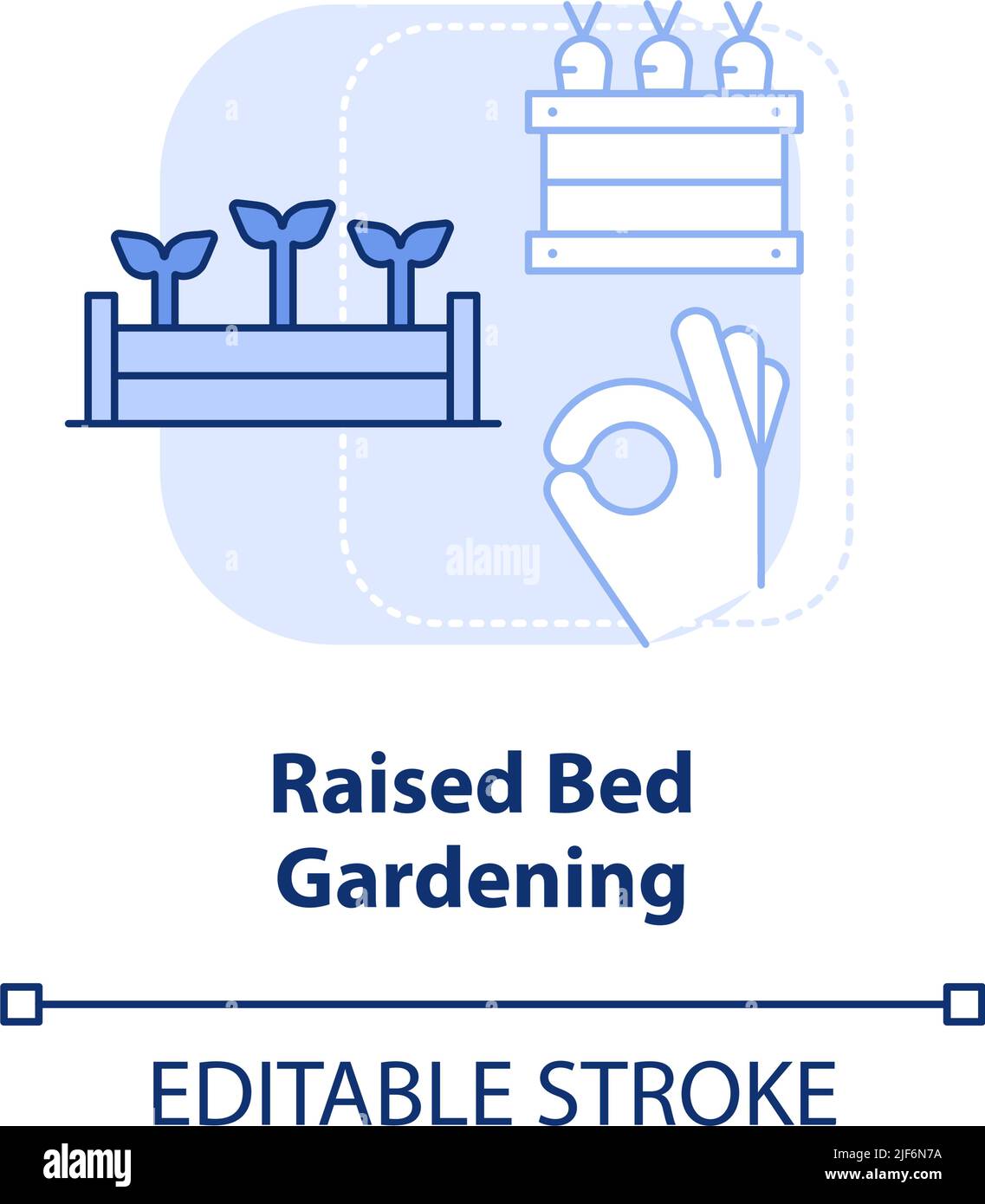 Raised bed gardening light blue concept icon Stock Vector Image & Art ...