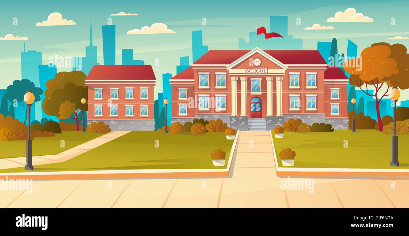 Modern School Building Exterior. Back To School Stock Vector Image &amp; Art - Alamy
