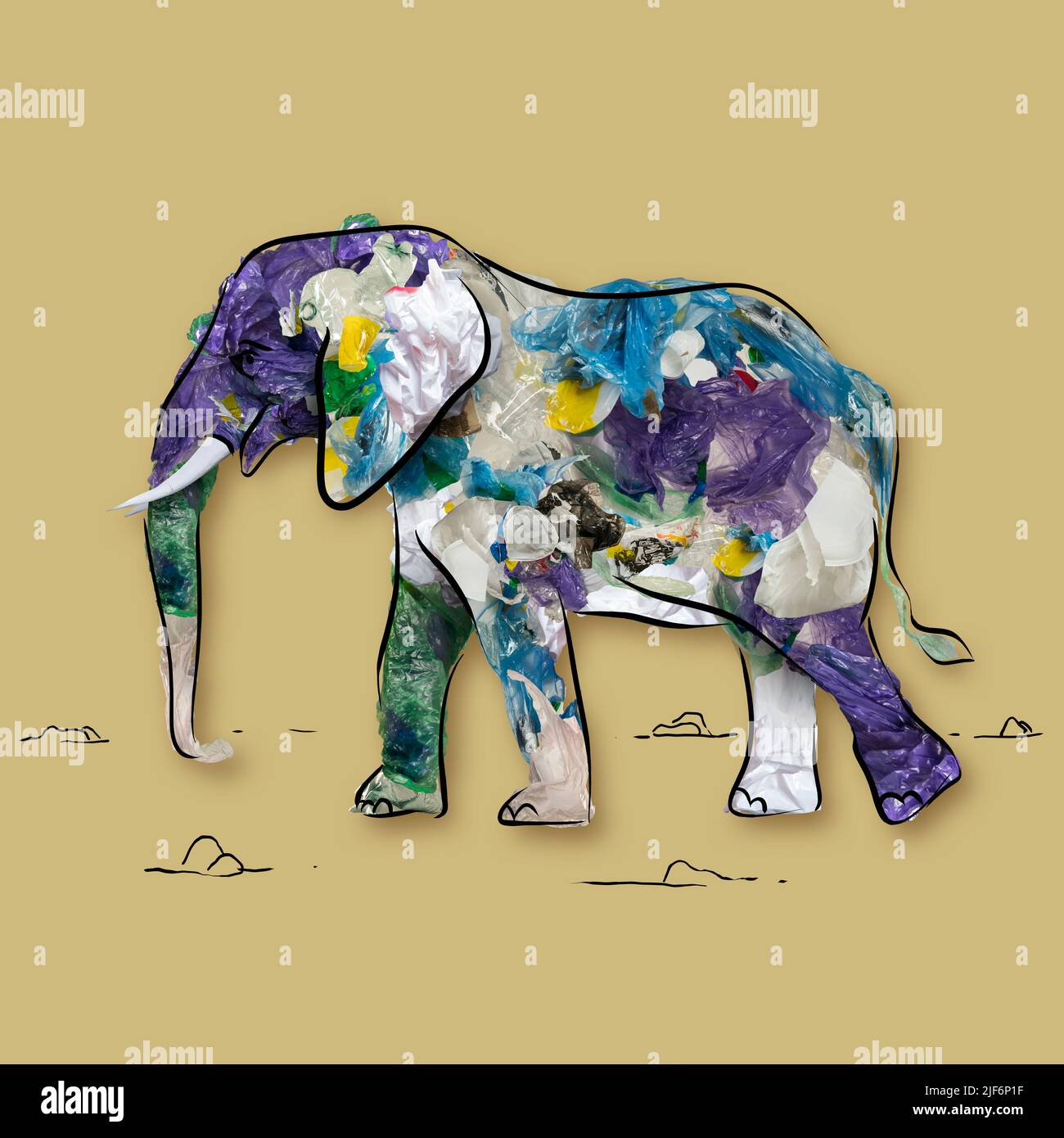 Conceptual art collage with painted animal elephant filled with garbage and plastic waste. Pollution, saving environment, ecology, world social and Stock Photo - Alamy Conceptual art collage with painted animal elephant filled with garbage and plastic waste. Pollution, saving environment, ecology, world social and Stock Photo - Alamy
