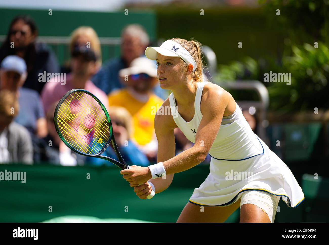 Katie Swan of Great Britain in action against Marta Kostyuk of Ukraine during the first round of the 2022 Wimbledon Championships, Grand Slam tennis tournament on June 28, 2022 at All England Lawn Tennis Club in Wimbledon near London, England - Photo: Rob Prange/DPPI/LiveMedia Stock Photo
