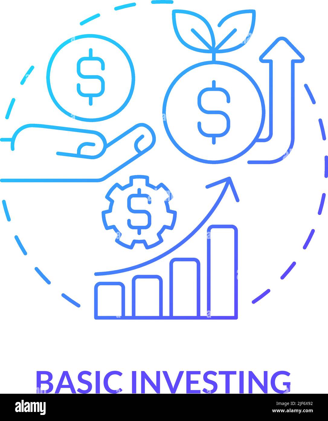 Basic investing blue gradient concept icon Stock Vector
