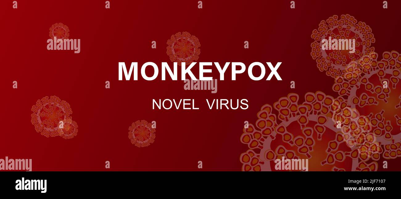 Medical banner Monkeypox virus. Vector microbiology background with ...
