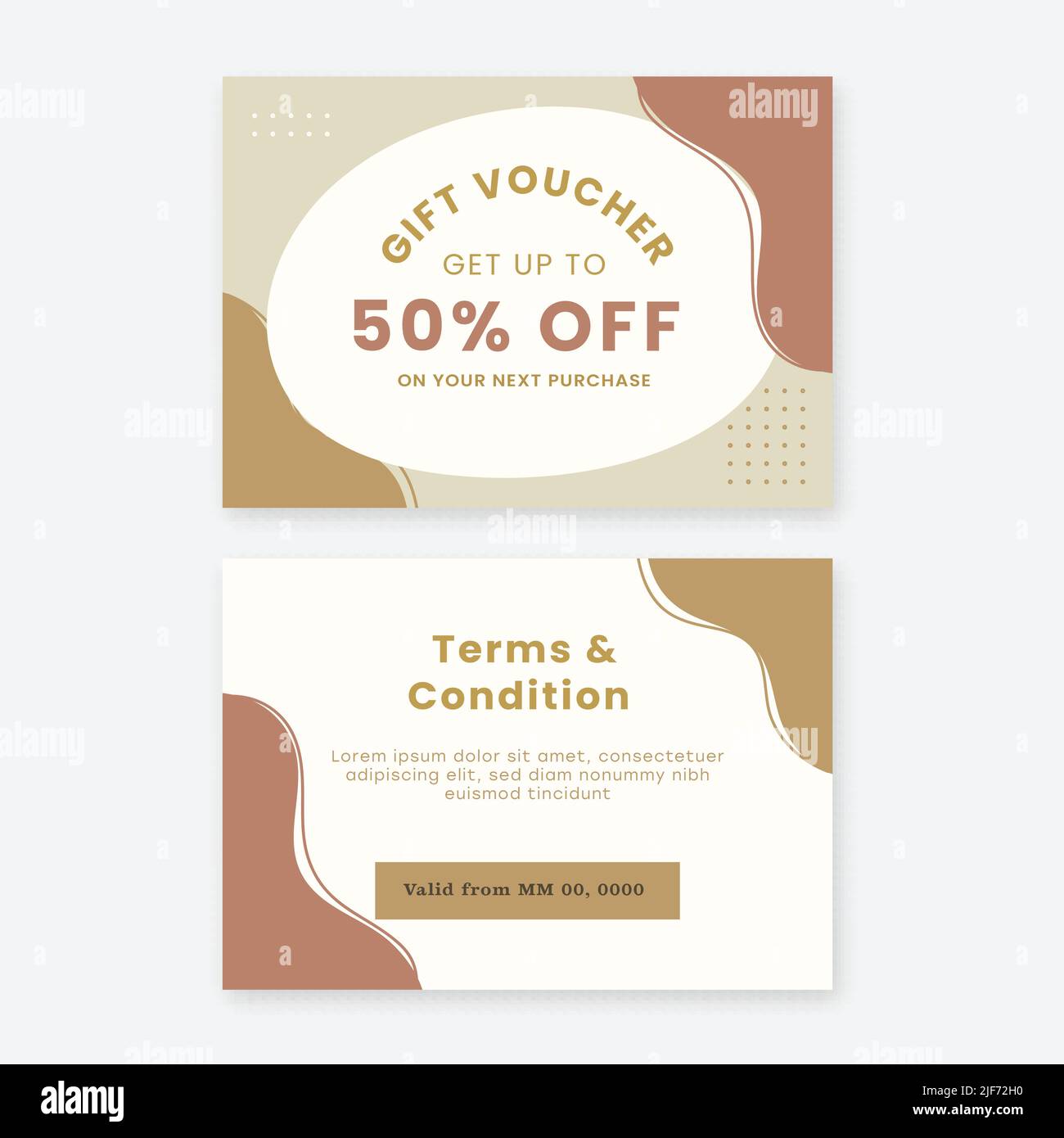Gift Voucher Template Design With 50% Discount Offer For 