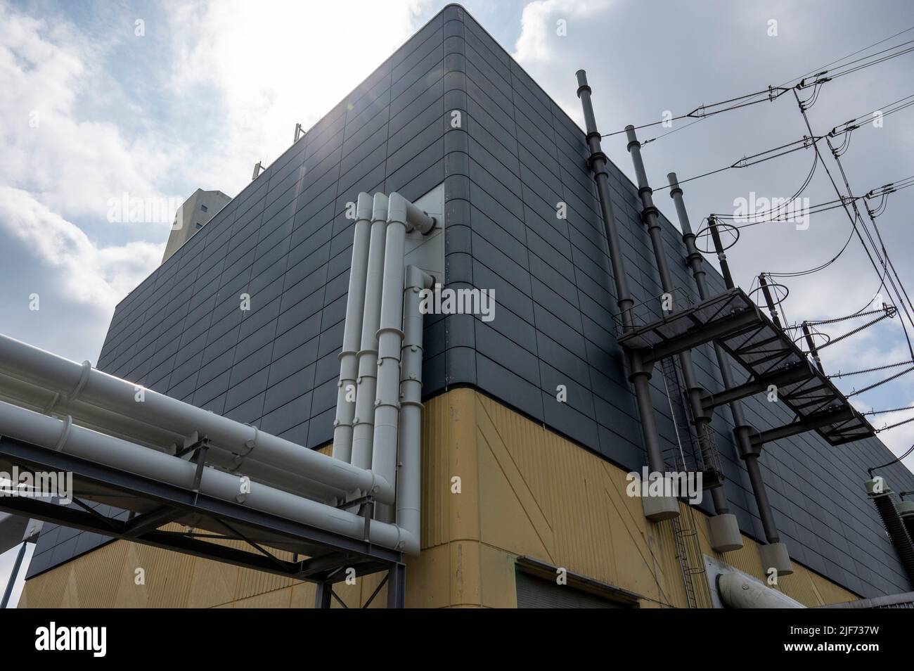 Berlin, Germany. 30th June, 2022. Clouds drift over part of Vattenfall
