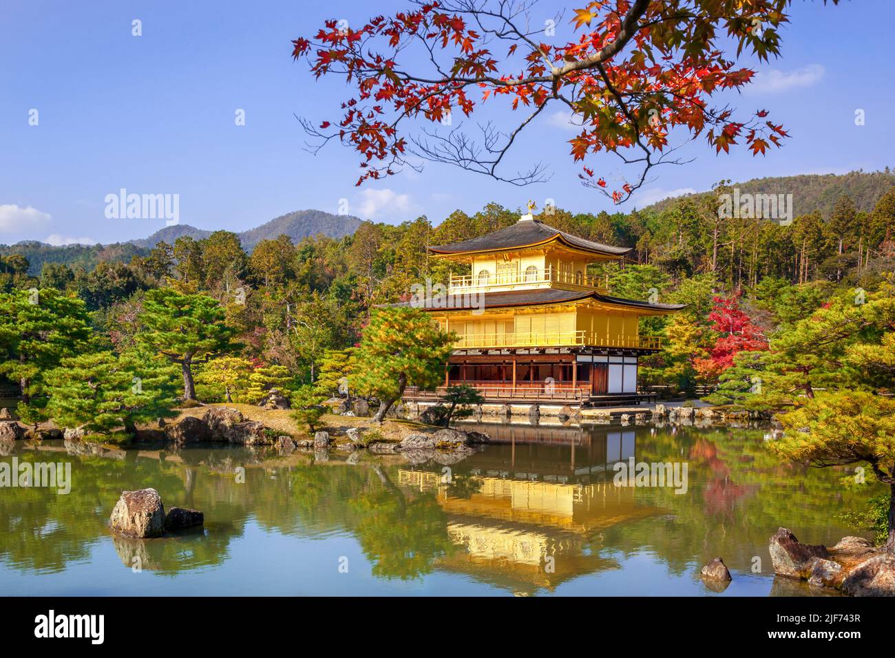 Temple of the Golden Pavilion Kinkaku-ji, Kyoto Japan Stock Photo