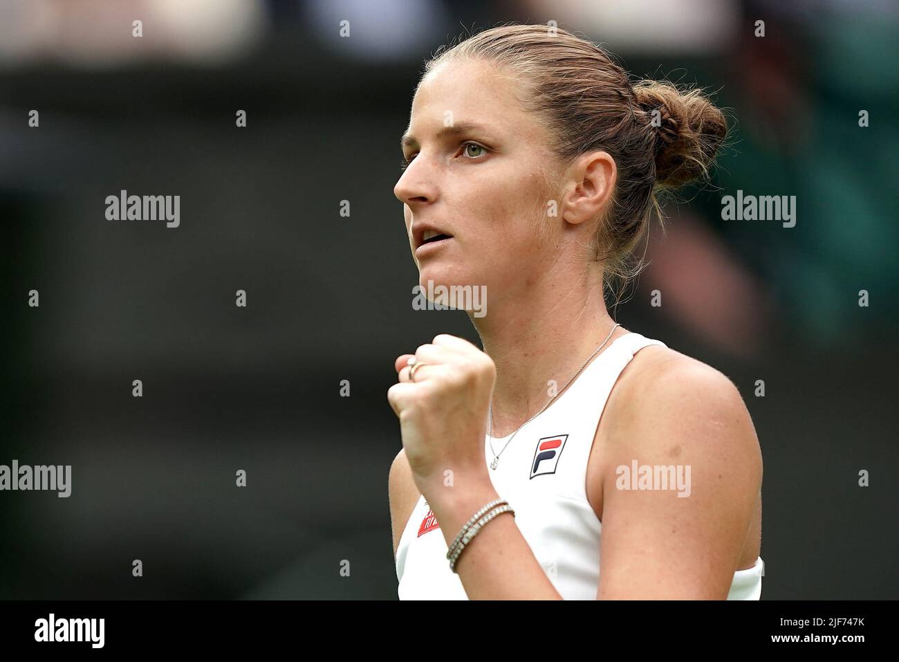 Karolina Pliskova Celebrates Winning The First Set During Her Second ...