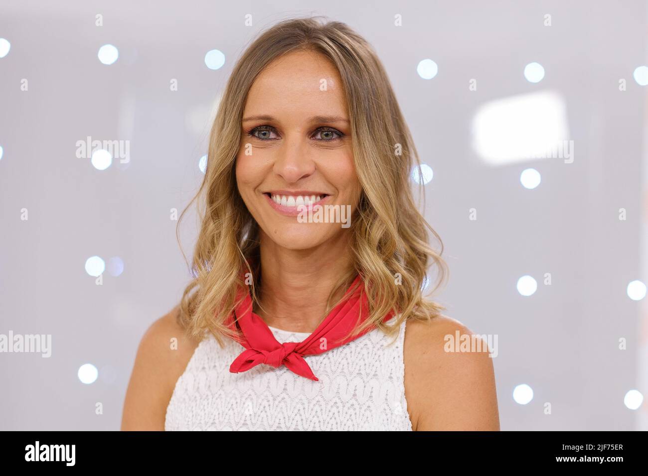 Madrid, Spain. 30th June, 2022. Ana Prada during the press conference for  the presentation of their Tve1 coverage of the Sanfermines running of the  bulls in Madrid. (Photo by Atilano Garcia/SOPA Images/Sipa