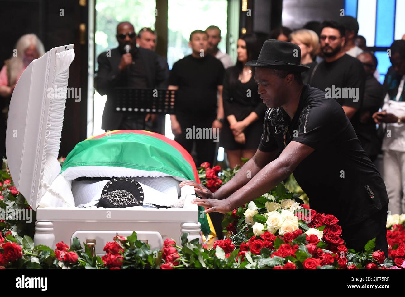 Moscow. A ceremony of farewell to the singer Pierre Nartsiss in the ...