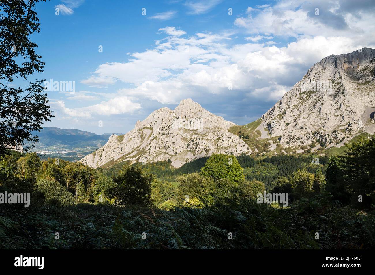 The Urkiola Natural Park mountain range view, Durango, Biscay, Basque ...