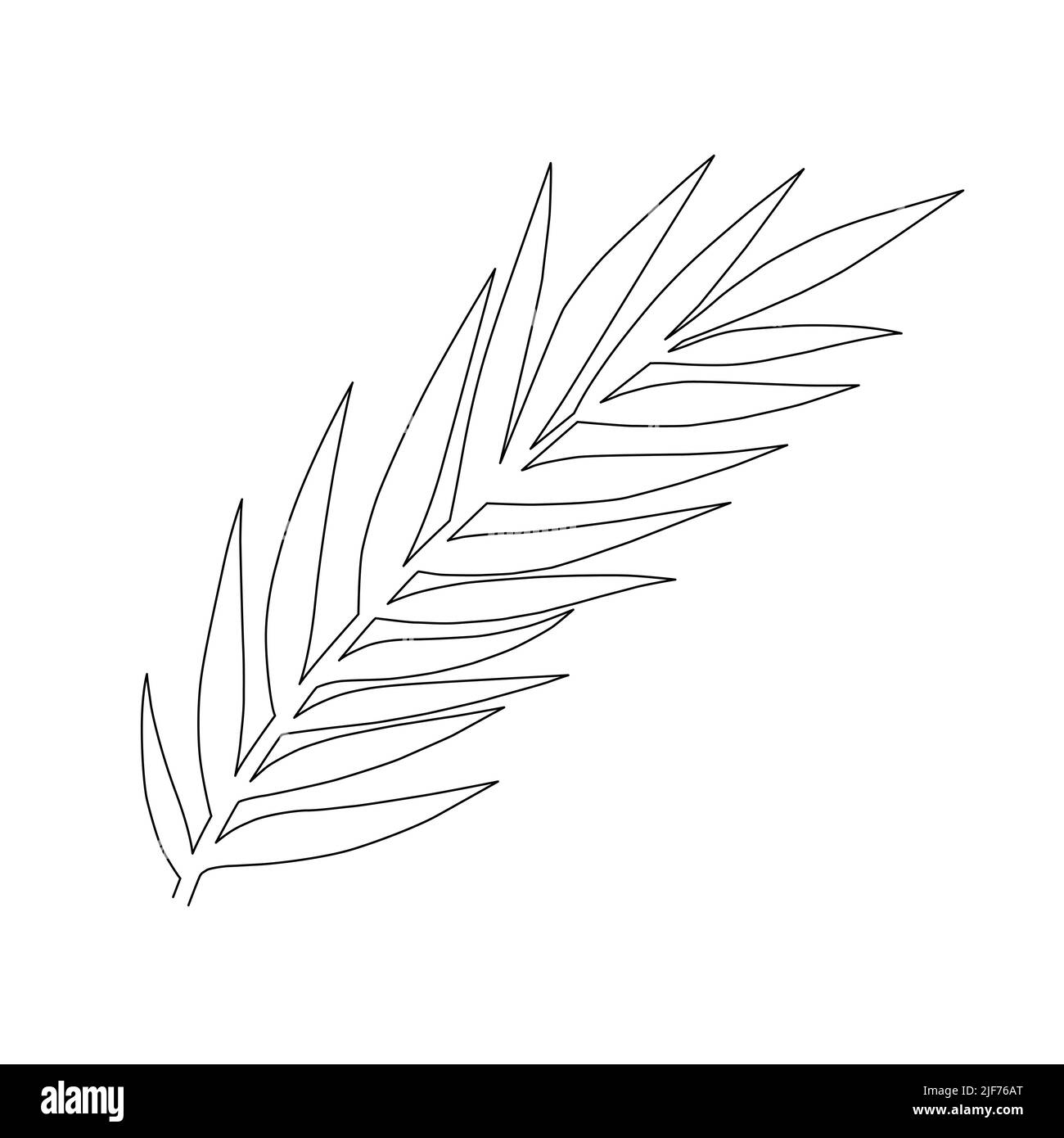 Continuous one line tree leaf. Vector illustration. Stock Vector