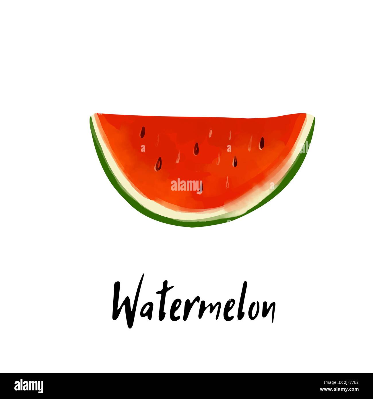 Illustration of a watermelon slice isolated on a white background Stock ...