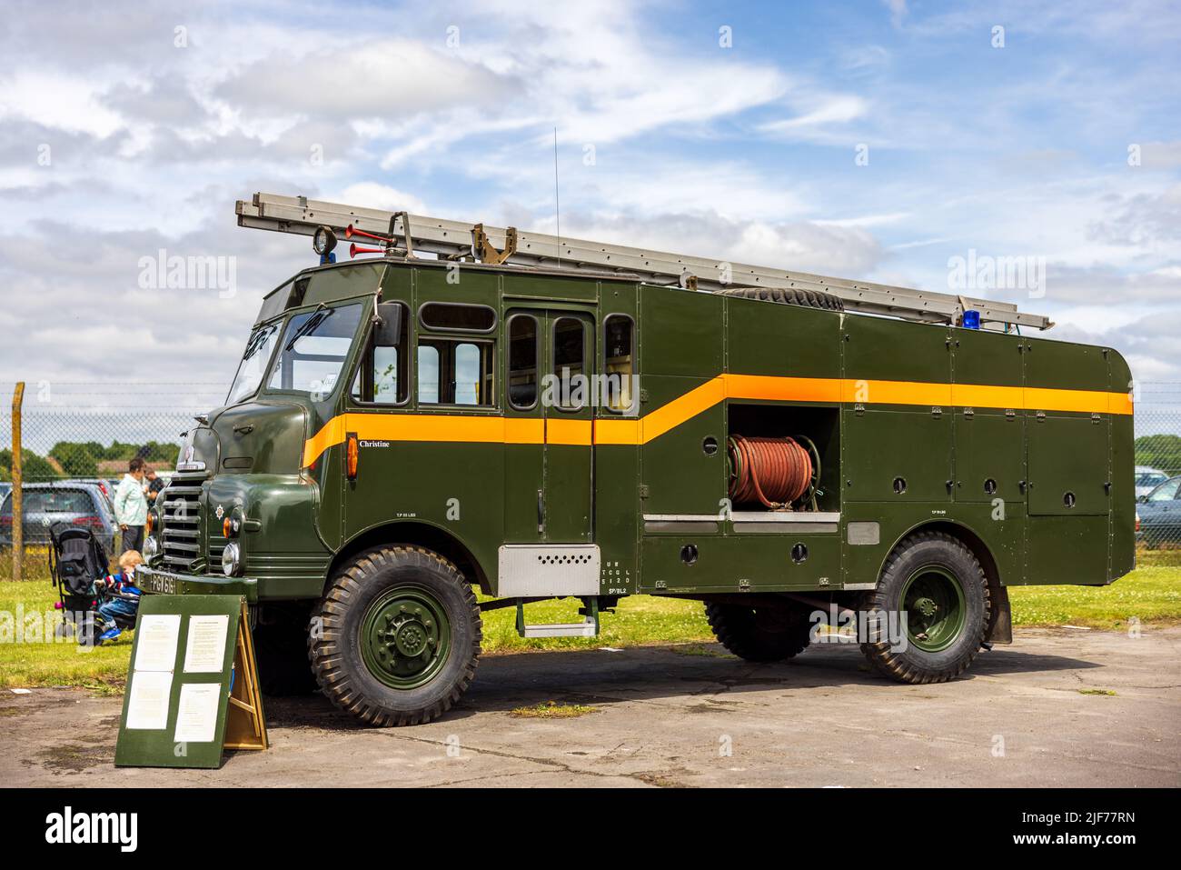 Green Goddess - Bedford RLHZ Self Propelled Pump on display at the Bicester scramble on the 19th June 2022 Stock Photo