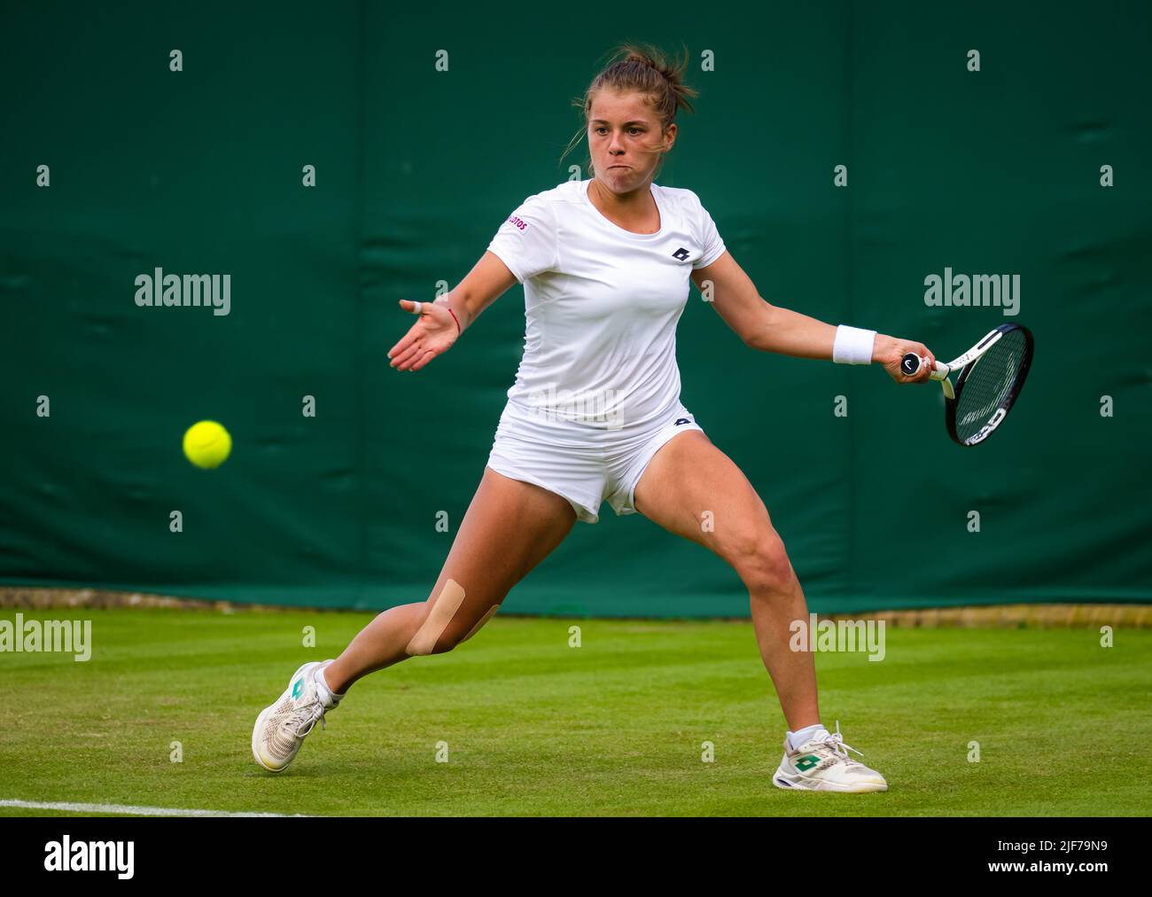 Maja Chwalinska of Poland in action against Alison Riske-Amritraj of the United States during the second round of the 2022 Wimbledon Championships, Grand Slam tennis tournament on June 29, 2022 at All England Lawn Tennis Club in Wimbledon near London, England - Photo: Rob Prange/DPPI/LiveMedia Stock Photo