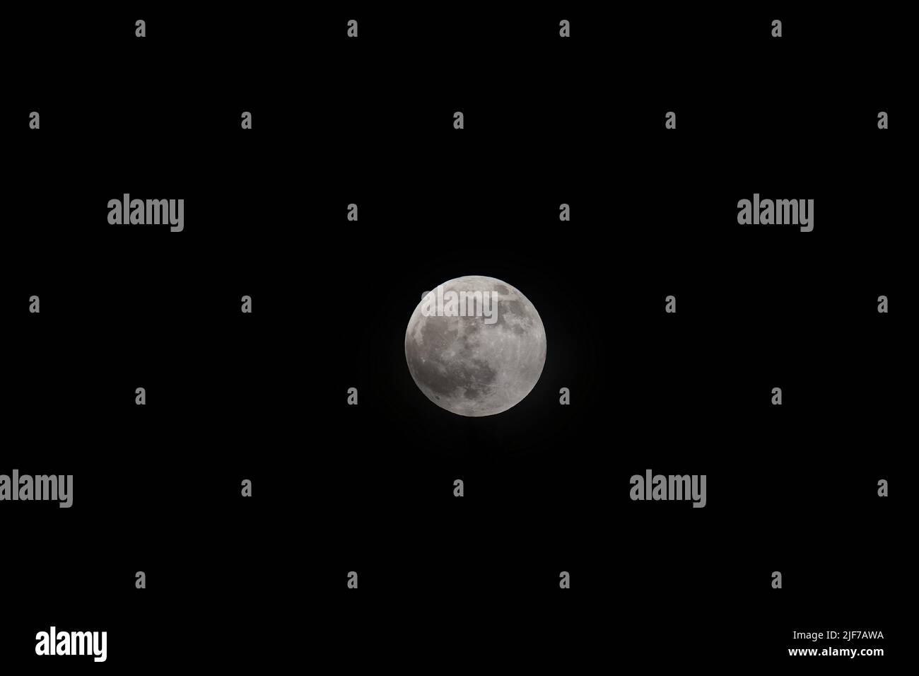 The full moon isolated in the dark night sky before the eclipse Stock ...