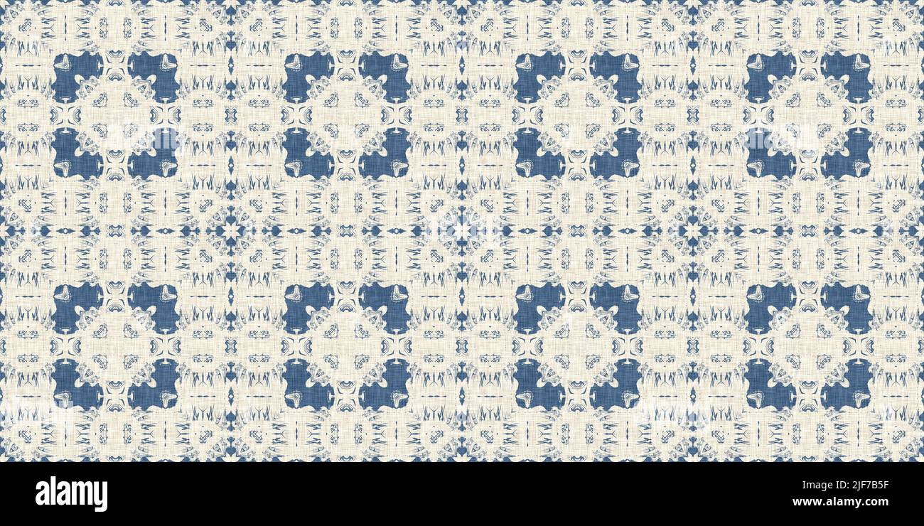 French blue quilted printed fabric border pattern for shabby chic home