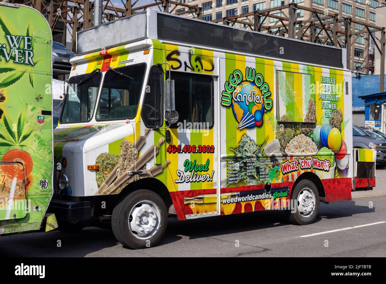A Weed World Candies truck of cannabisflavored lollipops Stock Photo