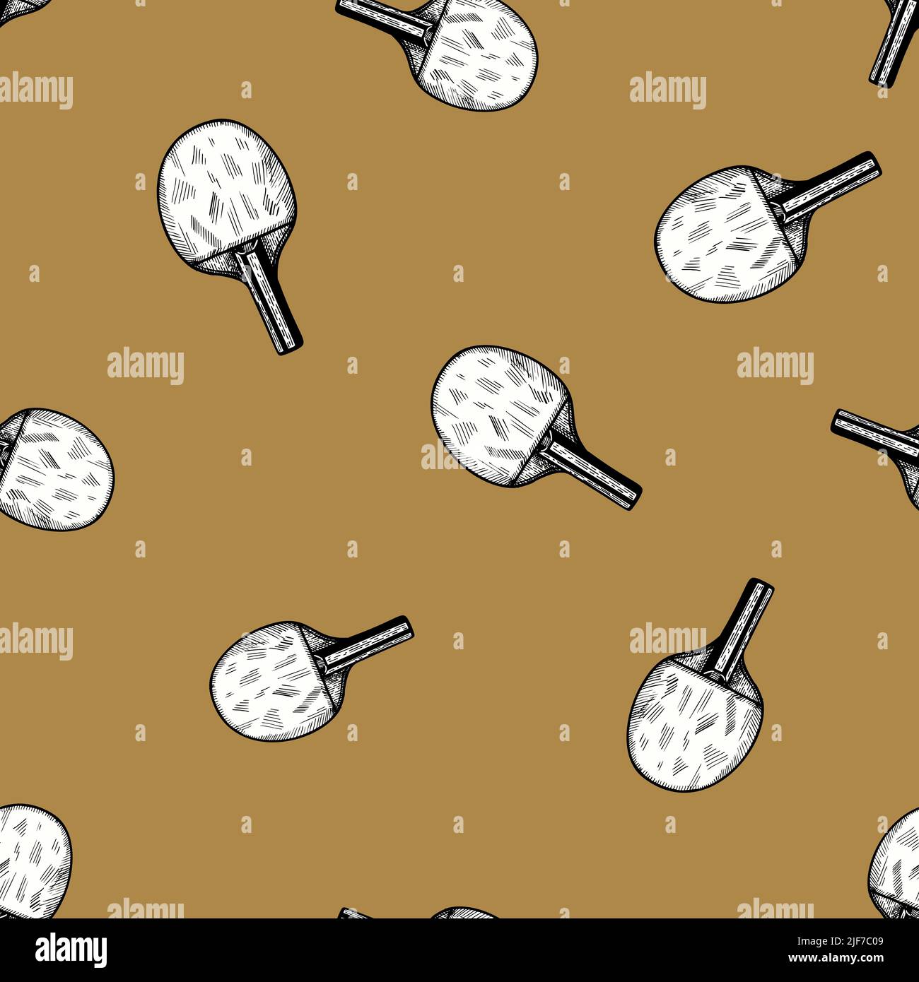 Ping pong racket sketch seamless pattern. Vintage sport elements for ...