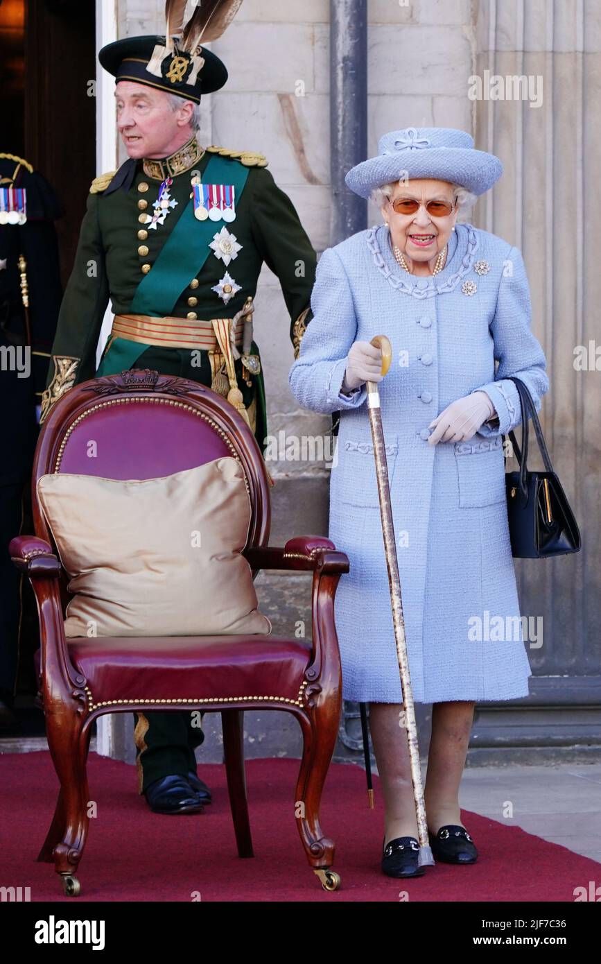 The Duke of Buccleuch and Queen Elizabeth II attending the Queen's Body
