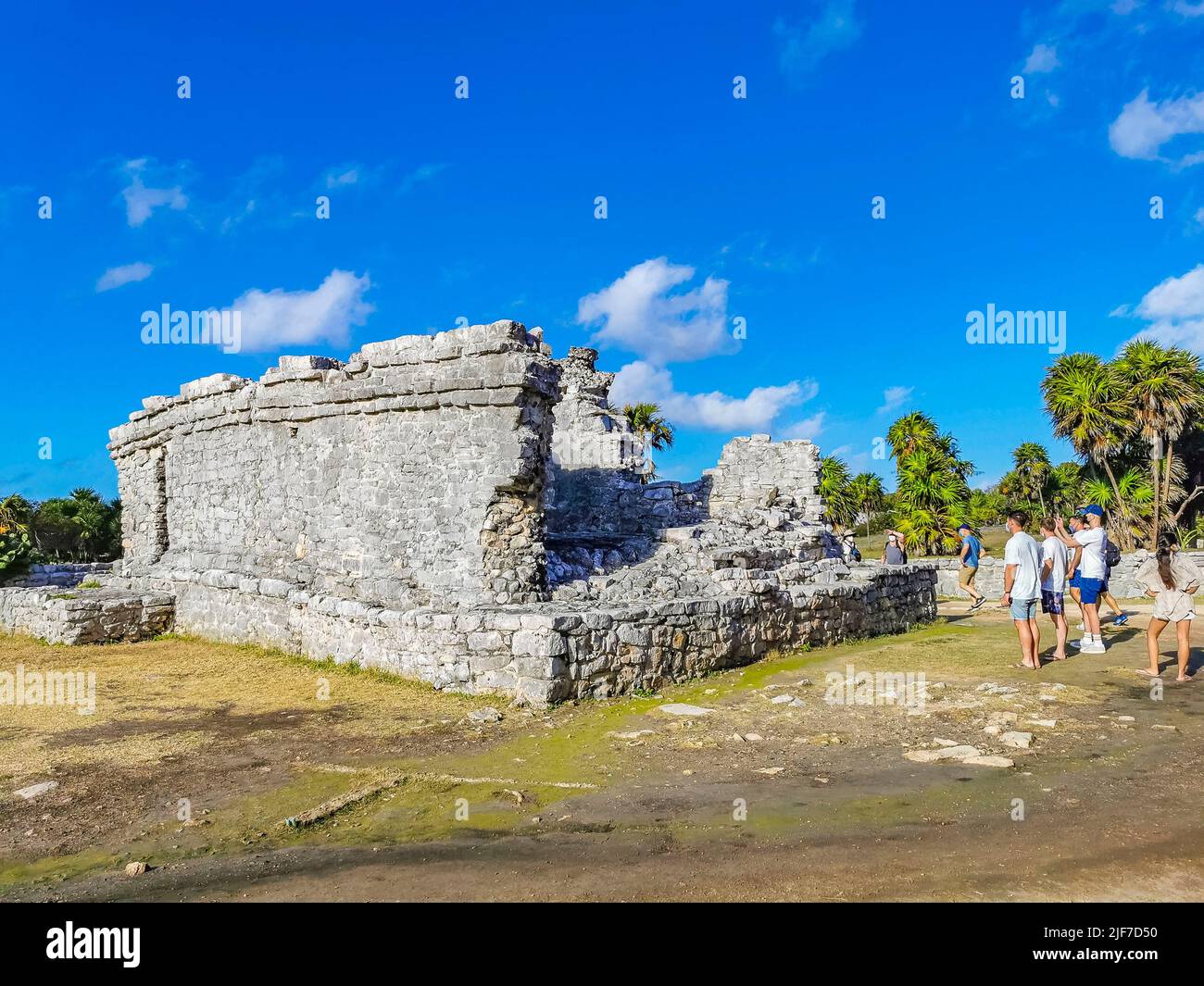 Tulum Mexico 24. February 2022 Ancient Tulum ruins Mayan site with