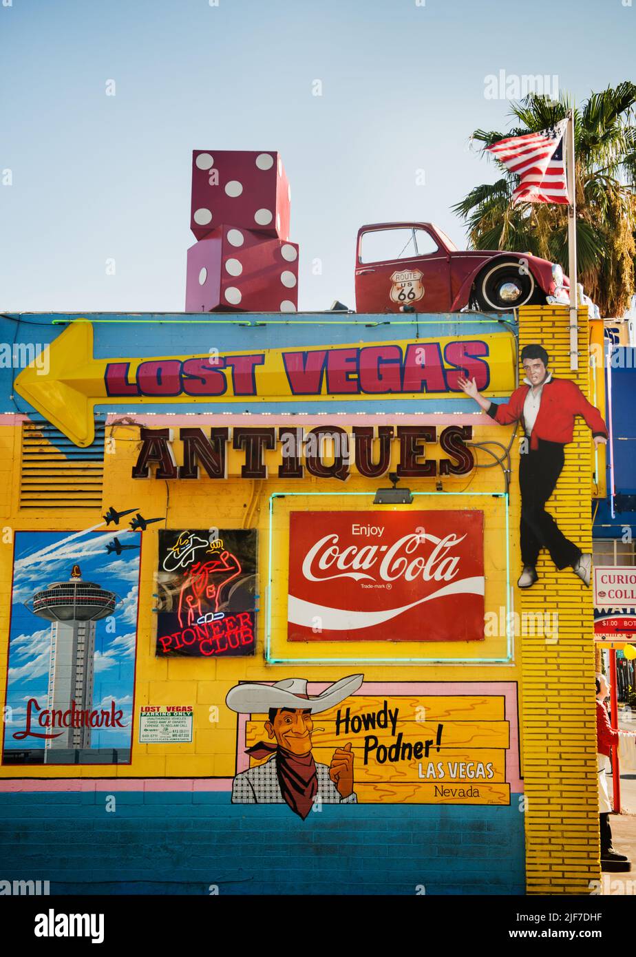 Old Antique shop in downtown Las Vegas, Nevada Stock Photo Alamy
