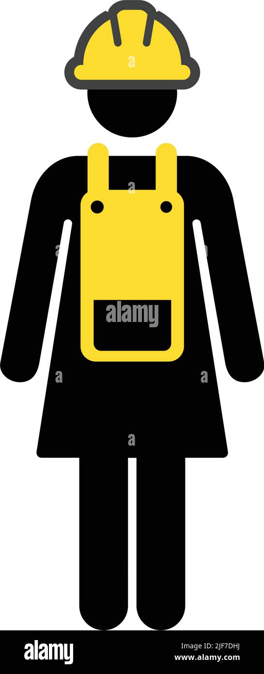 Contractor icon vector male worker person profile avatar with hardhat helmet in glyph pictogram illustration Stock Vector