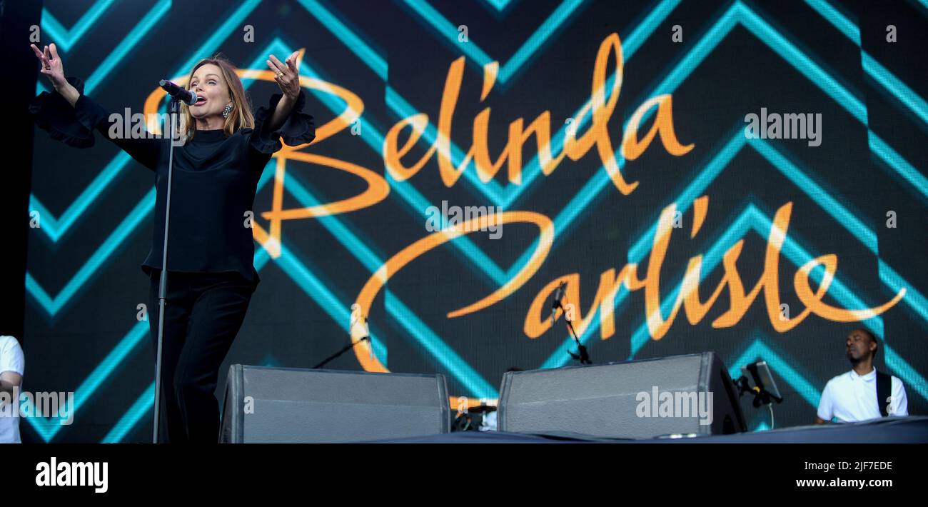 Belinda Carlise performs her hits live at Lets Rock Leeds 80s Festival