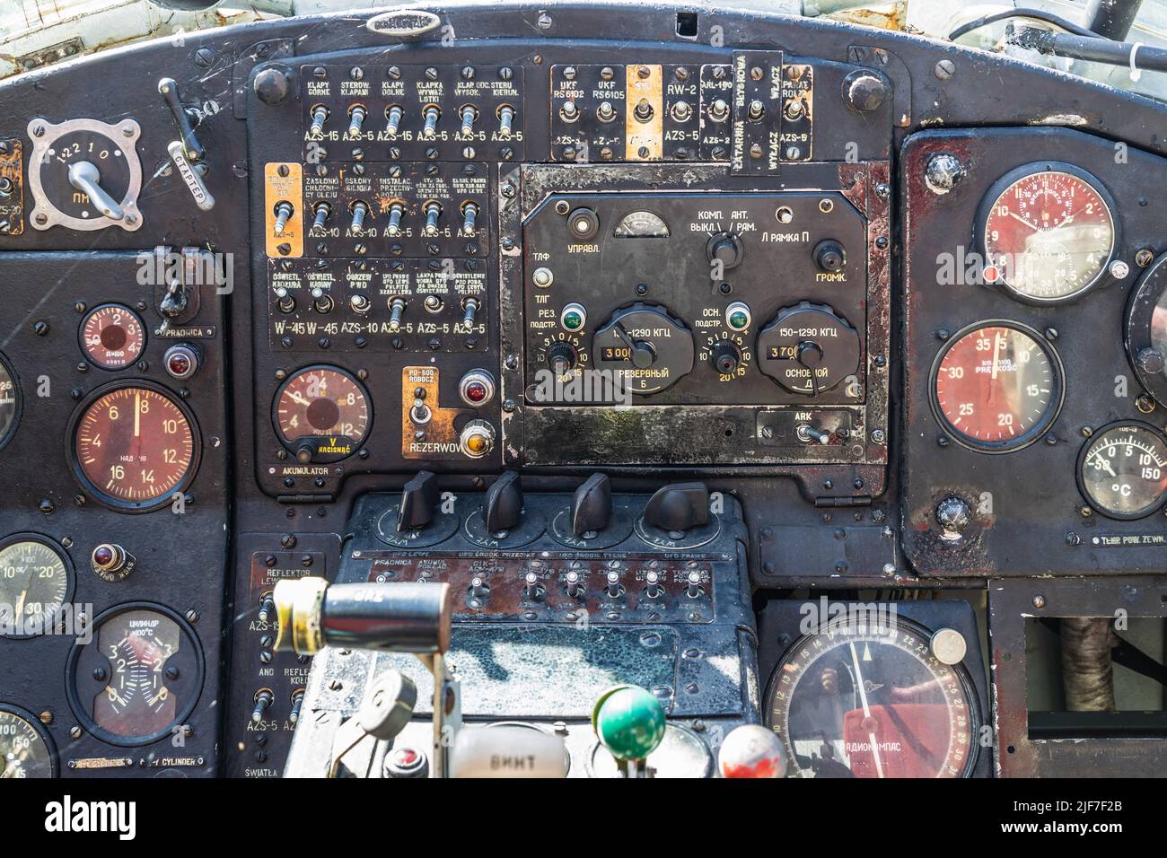 The cockpit of aircraft Private PZL An-2 SP-KTK. Ketrzyn, Poland, 11 June 2022 Stock Photo