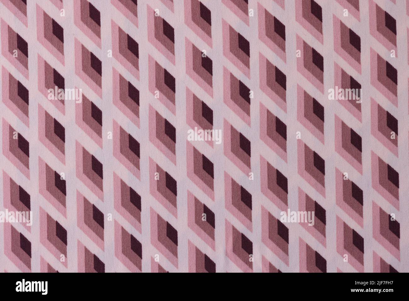 Seamless abstract pink diagonal fabric pattern closeup Stock Photo