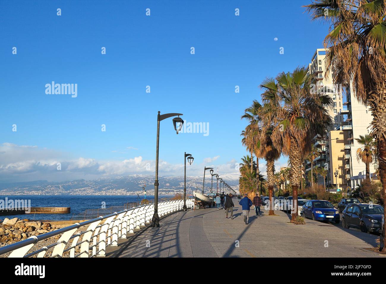 Beirut's waterfront corniche, Lebanon Stock Photo
