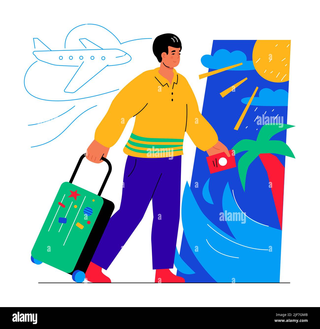 Tropical vacation - modern colorful flat design style illustration ...