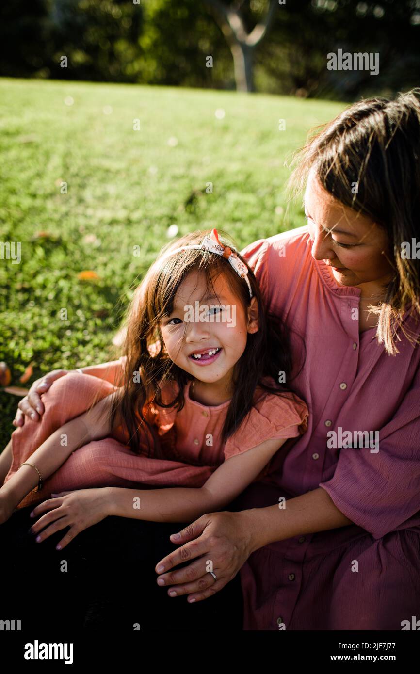 Asian Mother & Daughter at Park in San Diego Stock Photo Alamy