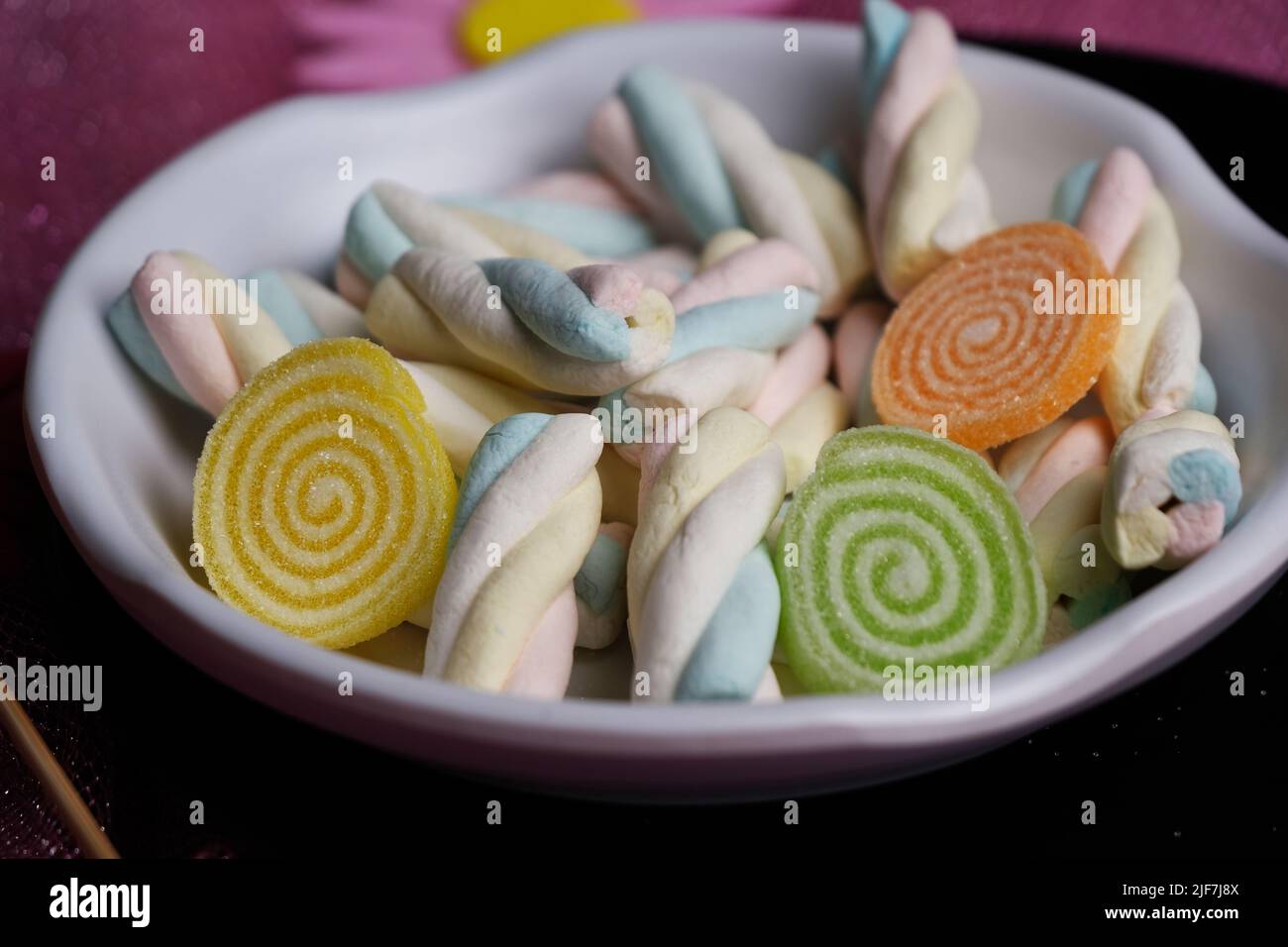 Multi-colored FRUIT FLAVOUR fluffy marshmallows, Tasty, Colorful ...