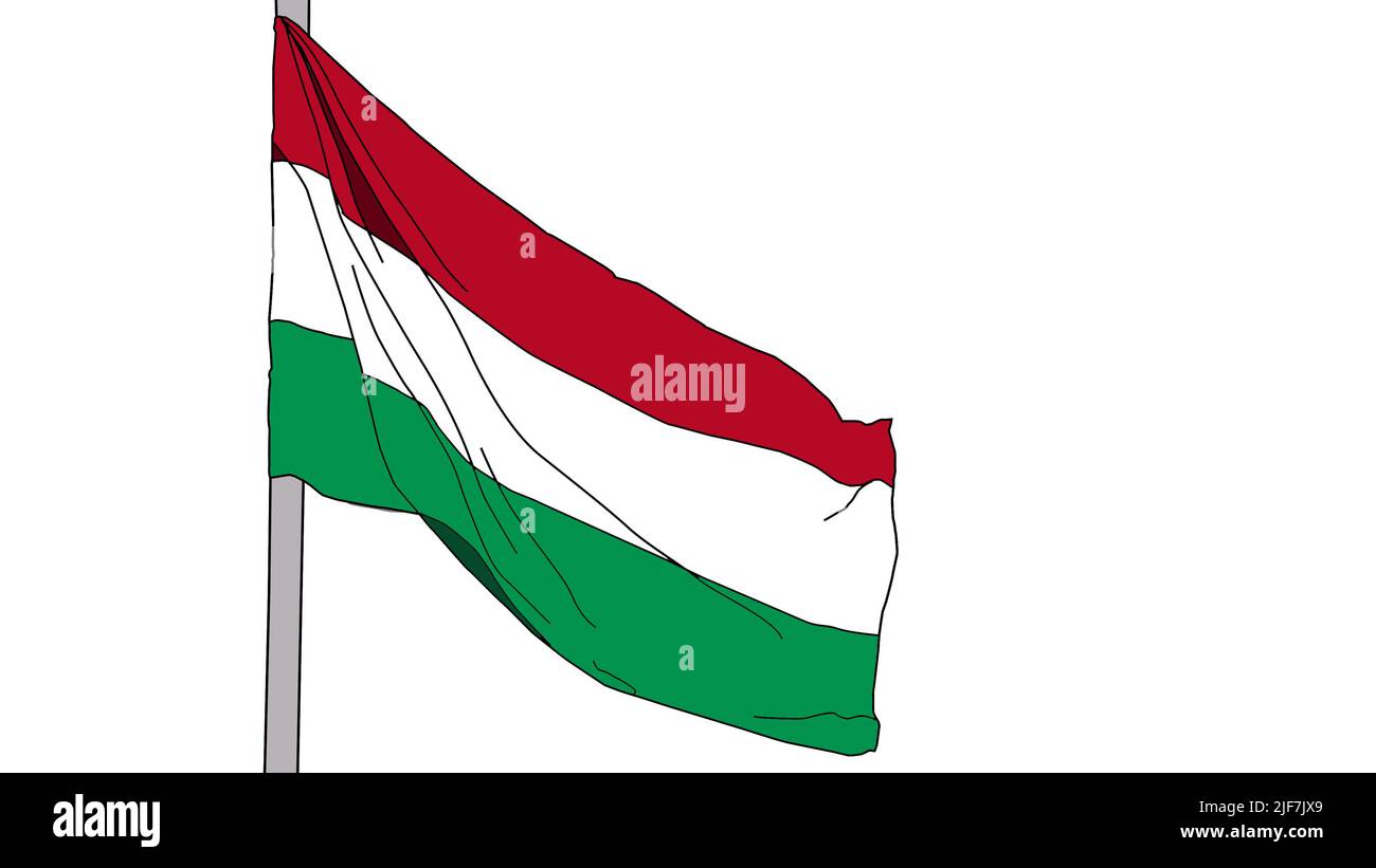 Hungary national day greeting card, banner, horizontal illustration